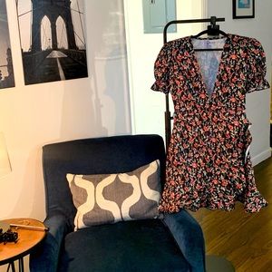 Black mini wrap dress